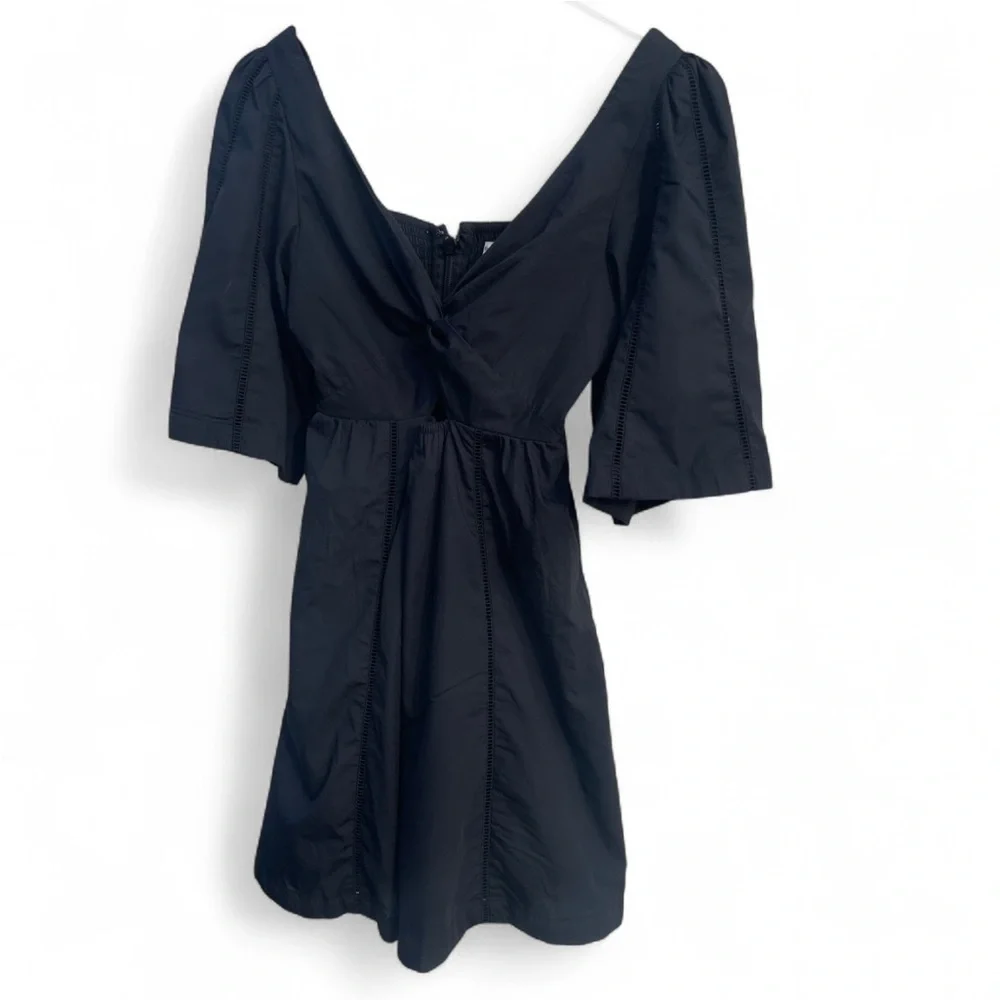 Abercrombie & Fitch Black Cutout Poplin Mini Holiday, Party Dress - Size XS - Picture 2 of 7